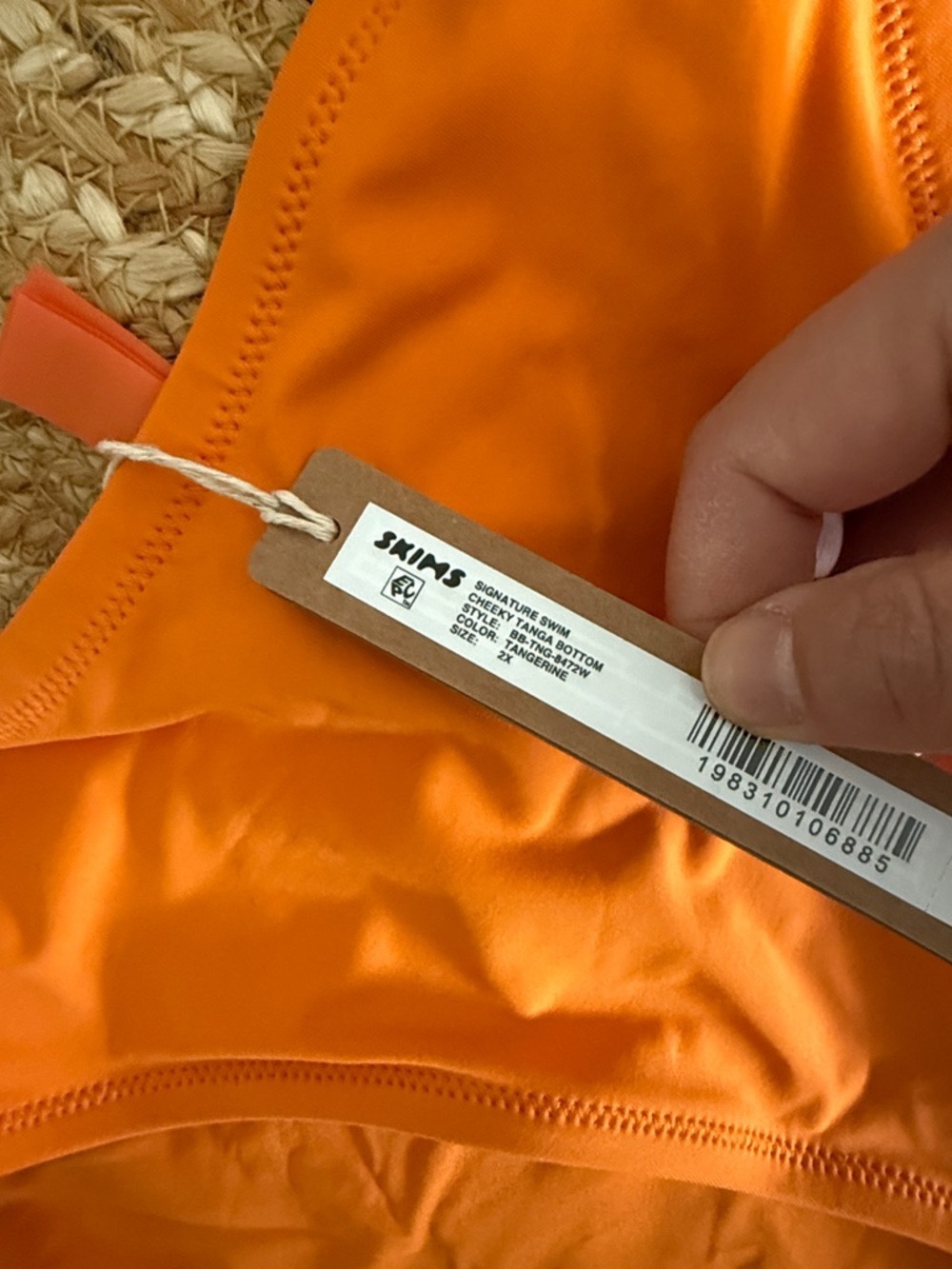 SKIMS Orange High Cut Cheeky Tanga Mod Coverage Bikini Bottom. 2X - Picture 3 of 6
